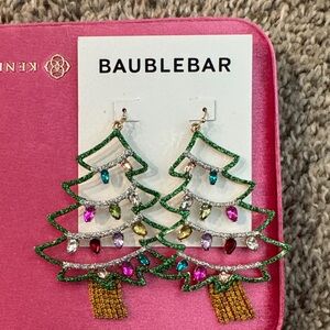 BaubleBar Festive Tree Earrings with Gem Accents